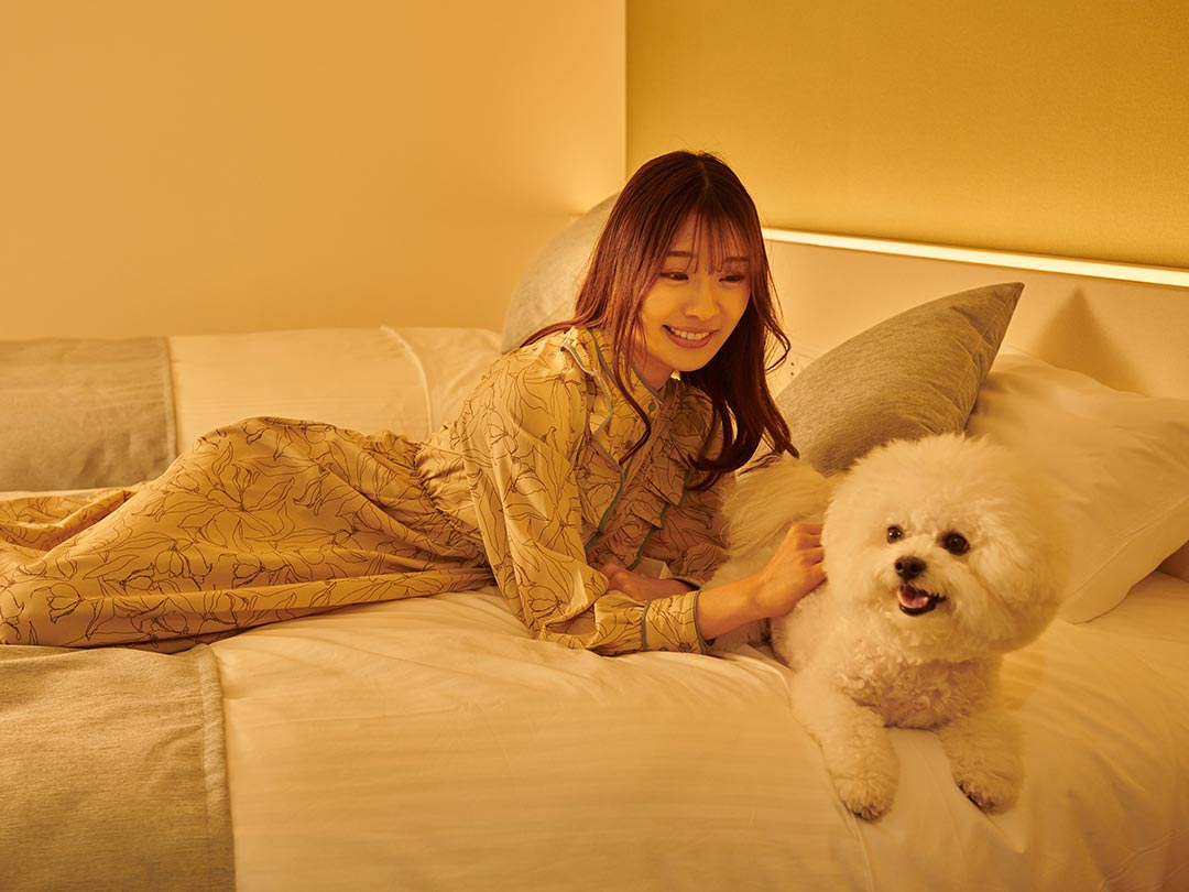ベッドルームもペットと一緒