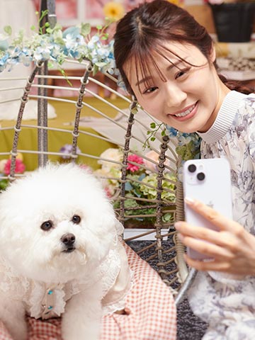 フォトスタジオでペットと撮影